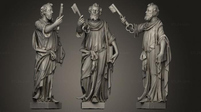 Religious statues (Saint Peter, STKRL_0032) 3D models for cnc